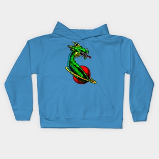 Dragon Planet 8 Bit Art Kids Hoodie